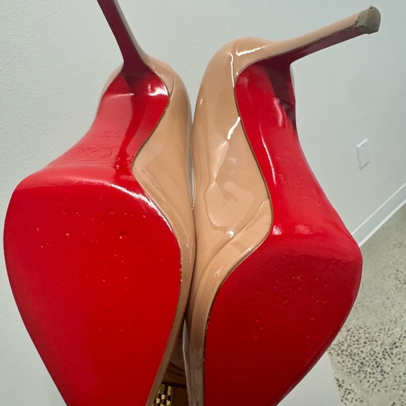 Christian Louboutin Pigalle Plato 100mm Nude Patent Heels! - Picture 5 of 6